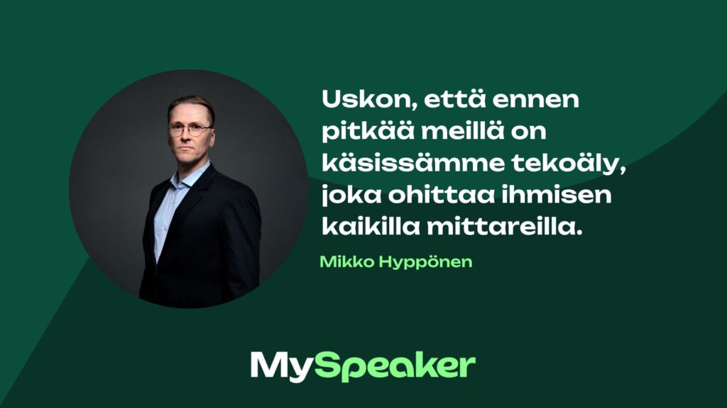 Puhuja Tekoäly Mikko hyppönen